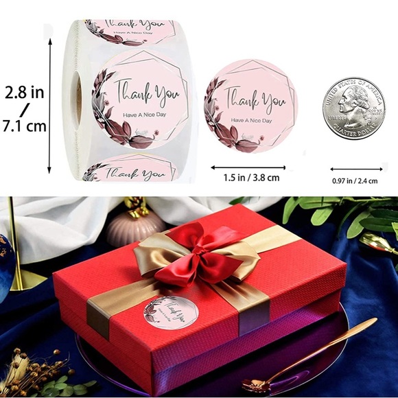 LAST SET! 100 stickers- PINK PETAL- THANK YOU HAVE A NICE DAY - Picture 3 of 5